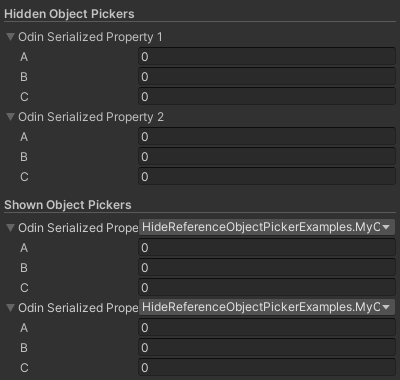 Hide Reference Object Picker Attribute for Unity with Odin Inspector
